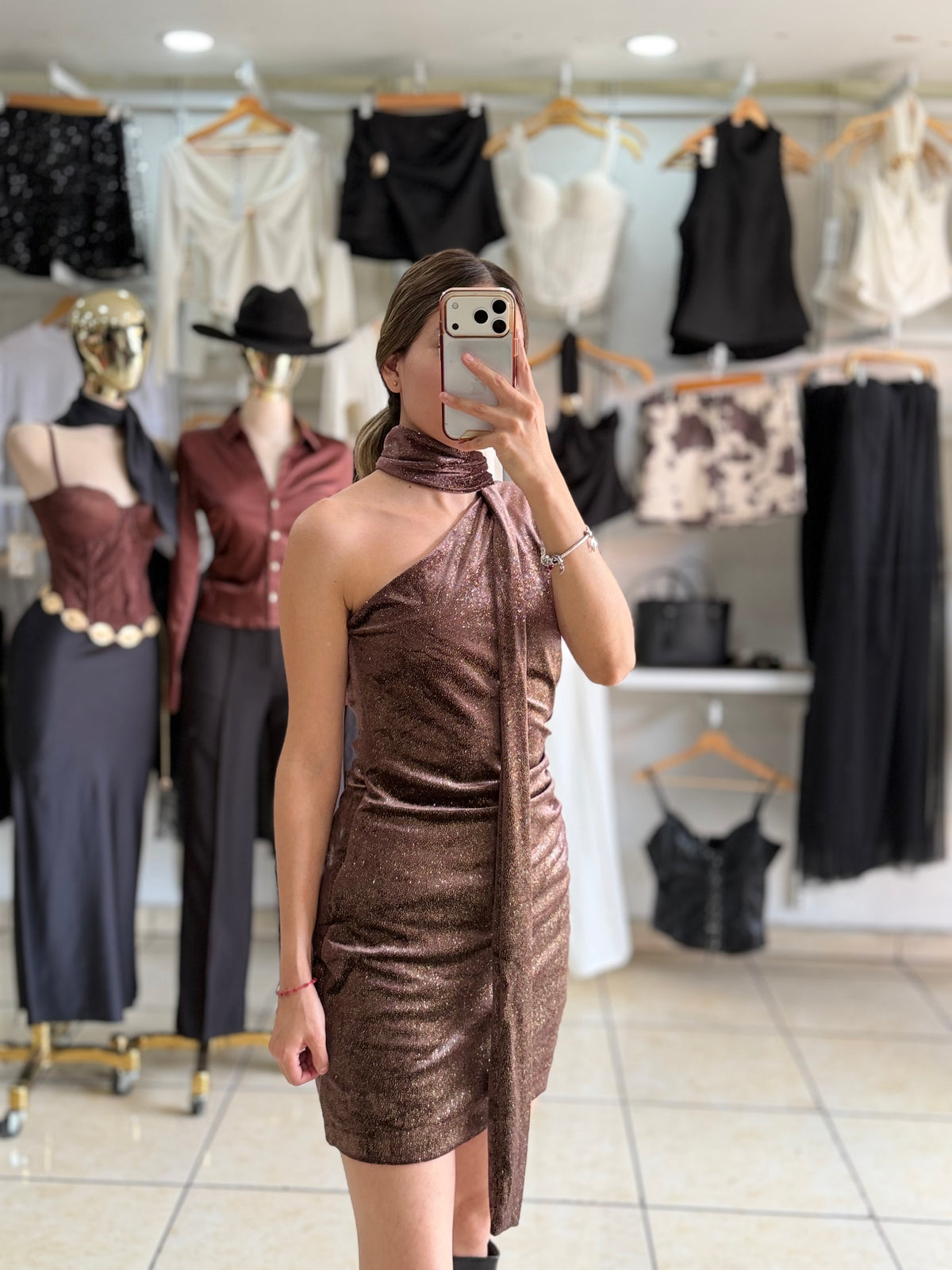 Vestido corbatín glow