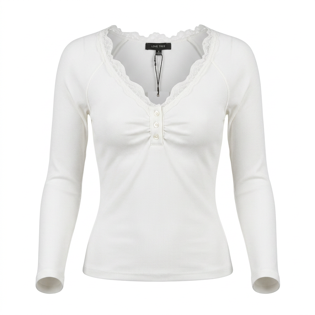 Blusa básica con encaje