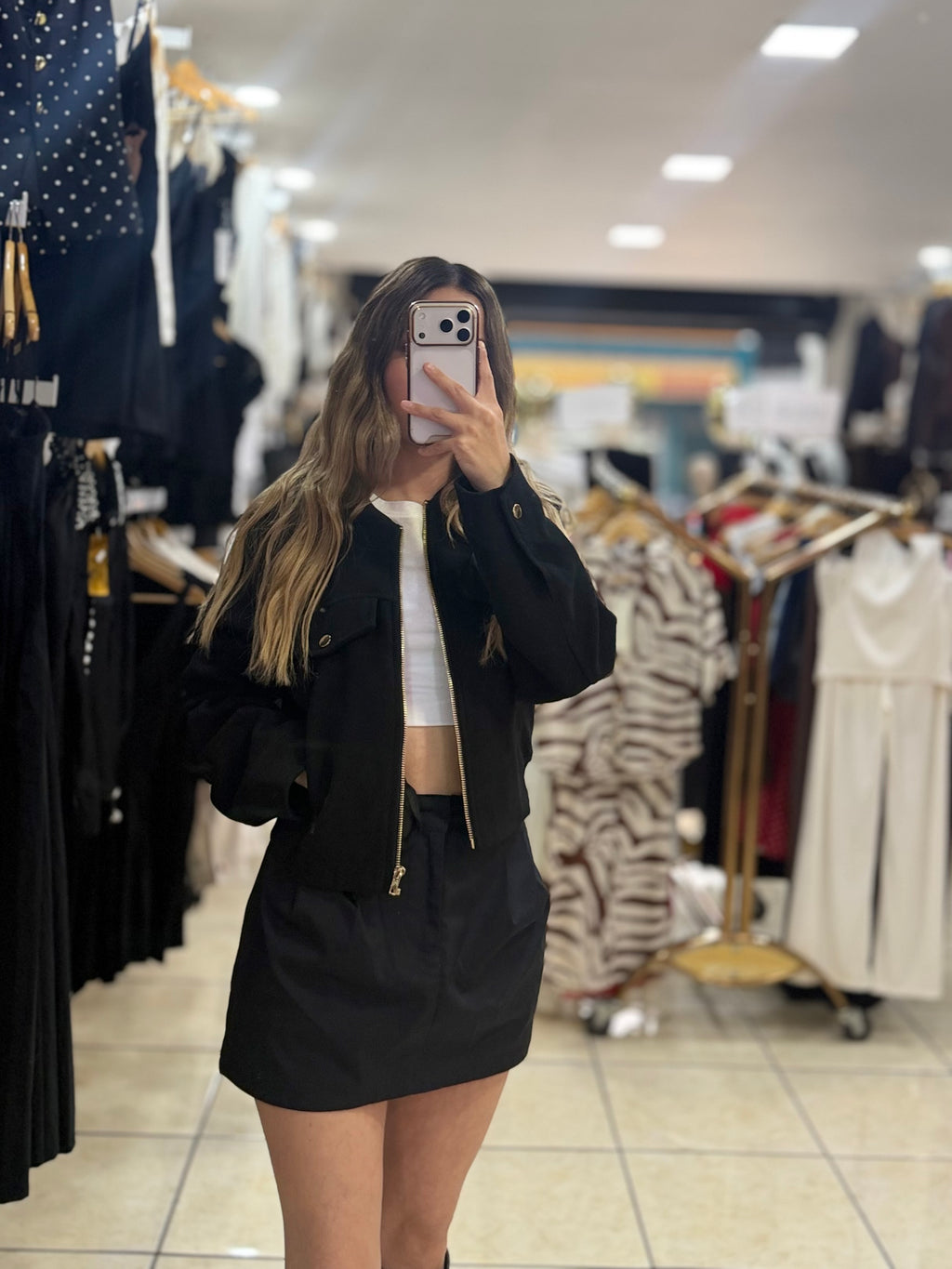 Chamarra bomber gamuza