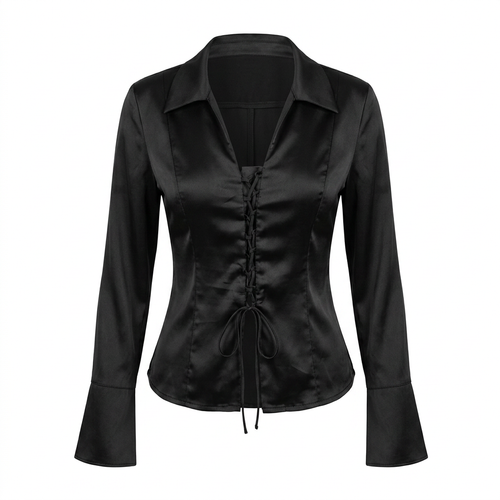 Blusa satin con cintas
