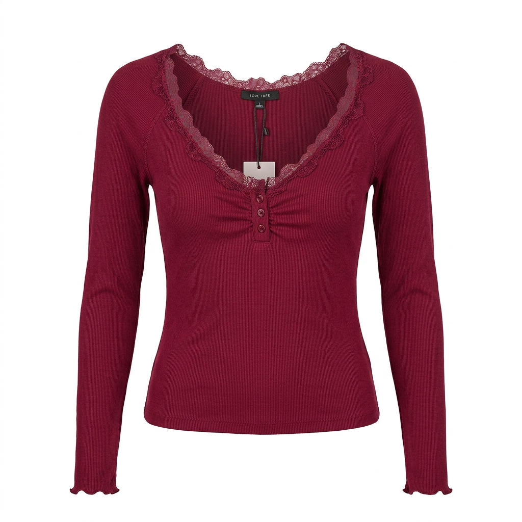 Blusa básica con encaje