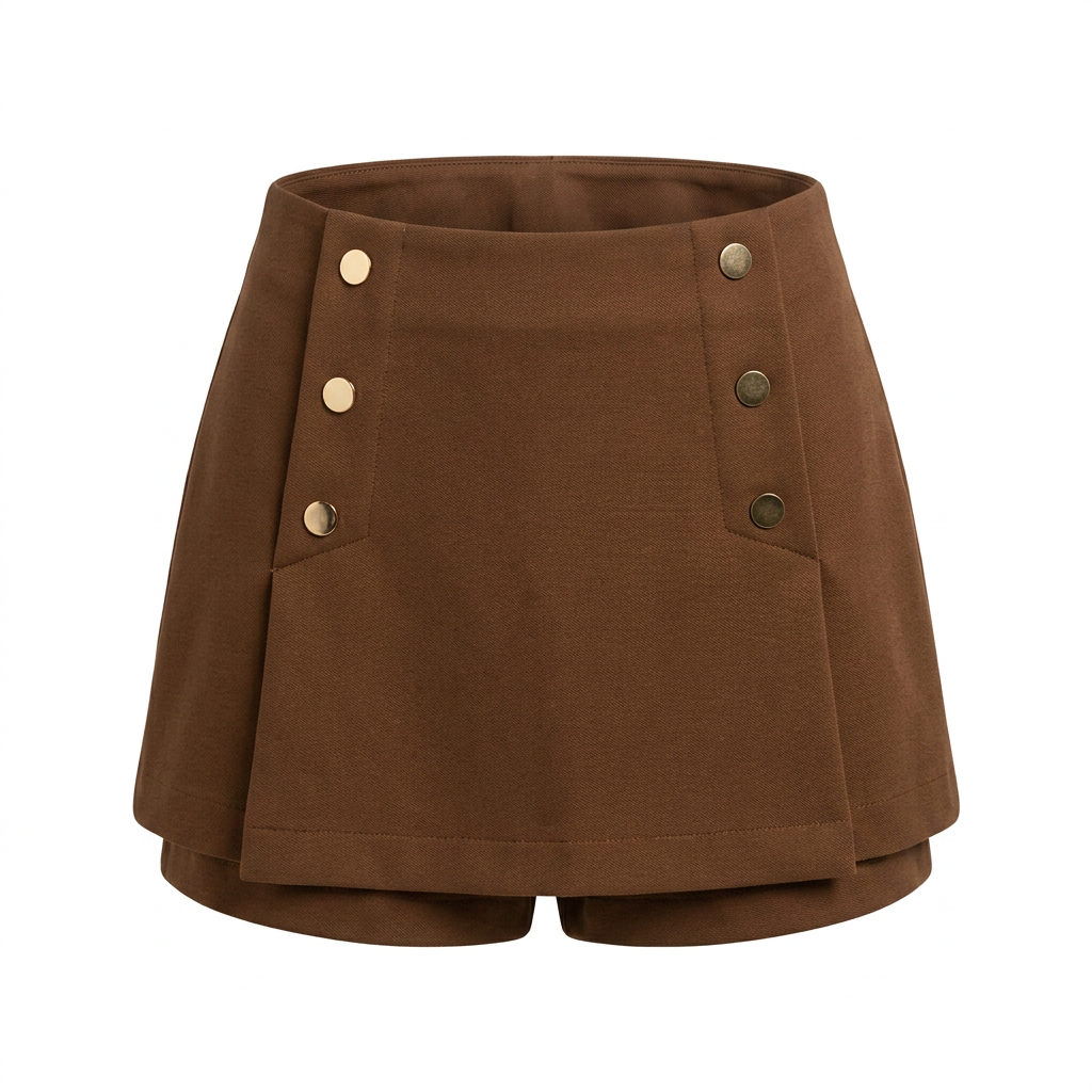Short falda botones