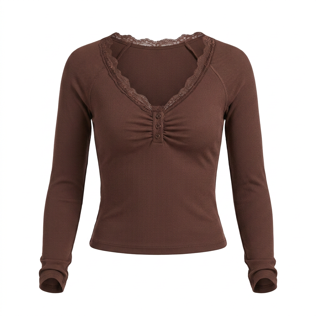 Blusa básica con encaje