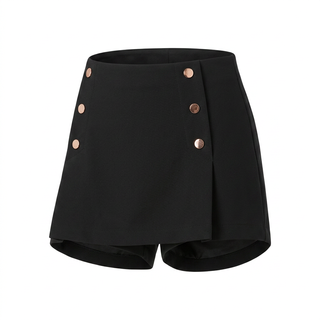 Short falda botones
