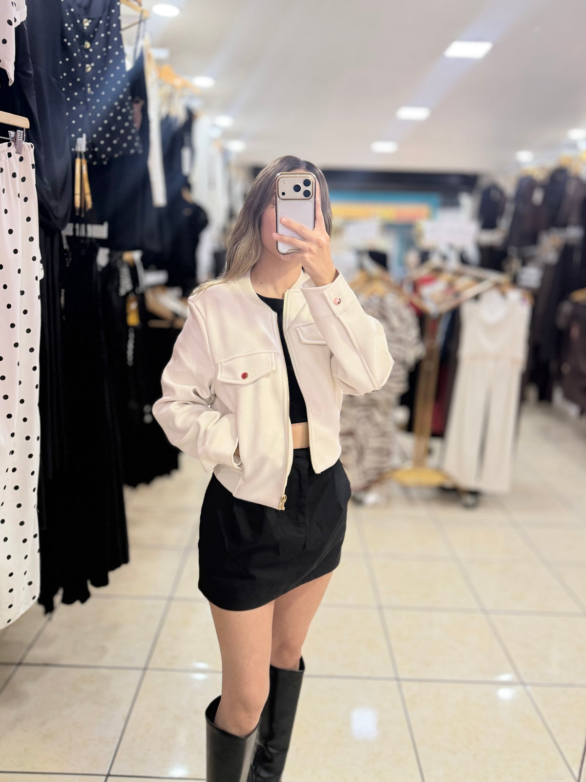 Chamarra bomber gamuza
